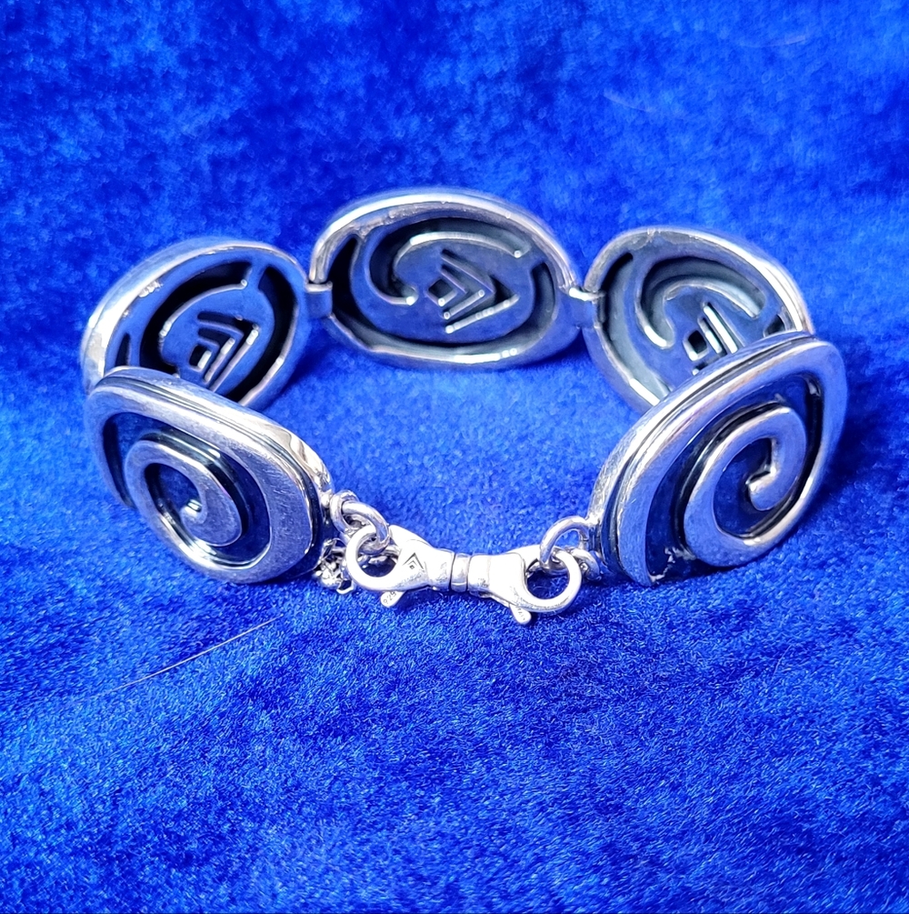 Elegant Silpada Arrowhead Swirl Bracelet Lobster Clasp Security Chain 8"